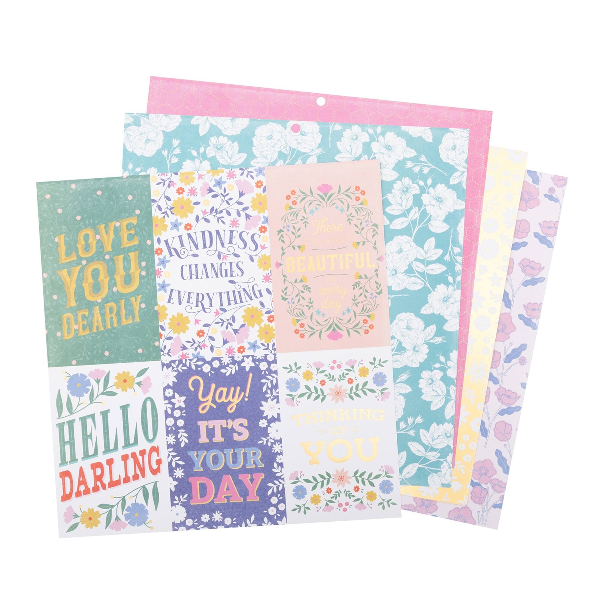 DCWV® 12" x 12" Premium Paper Bright Blooms, 36 Sheets